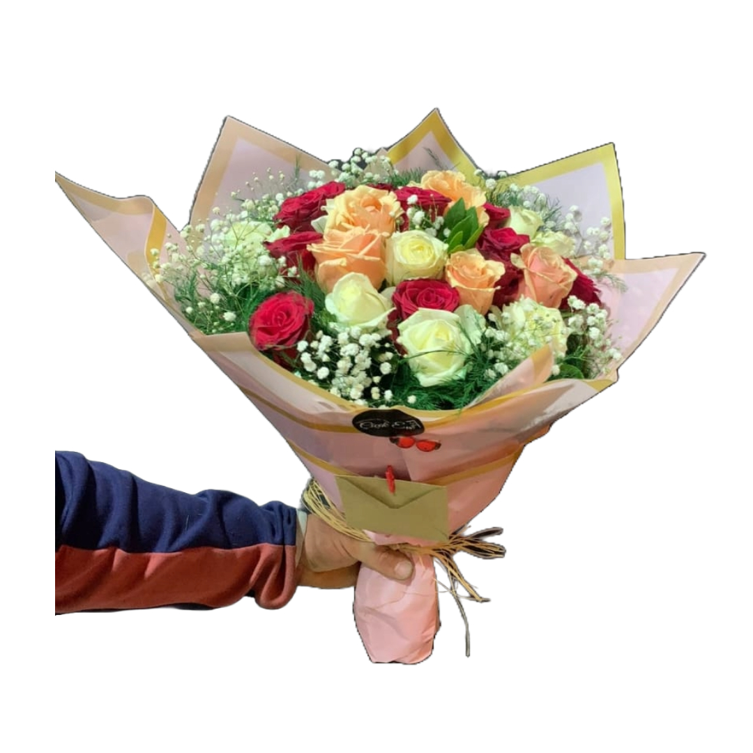 Rengarenk Güllerin Eşsiz Uyumu  - Uşak Çiçek Evi